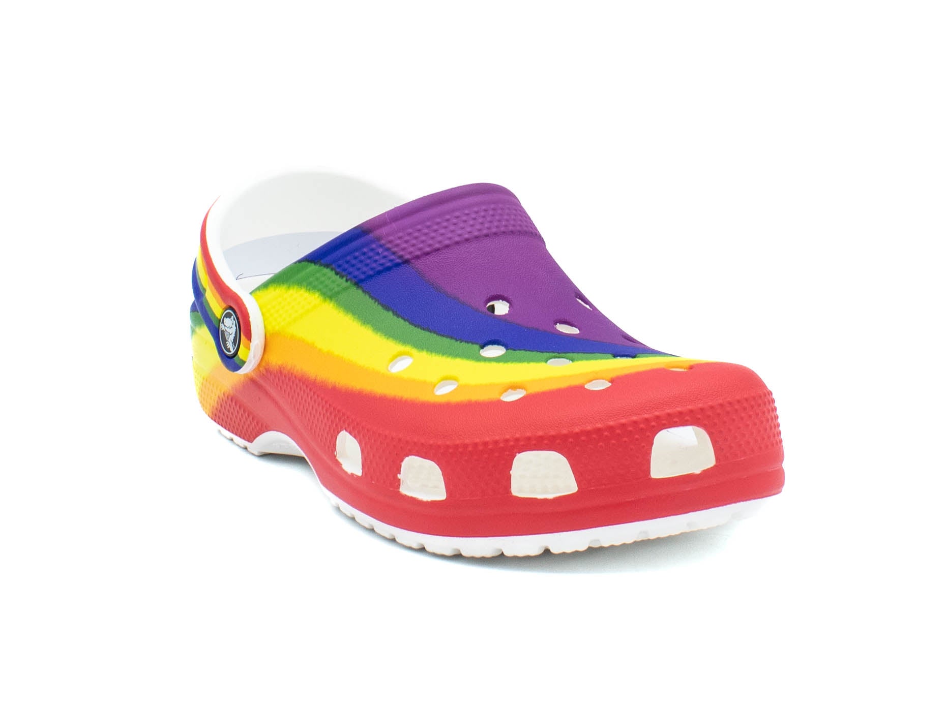 Crocs with store stripe