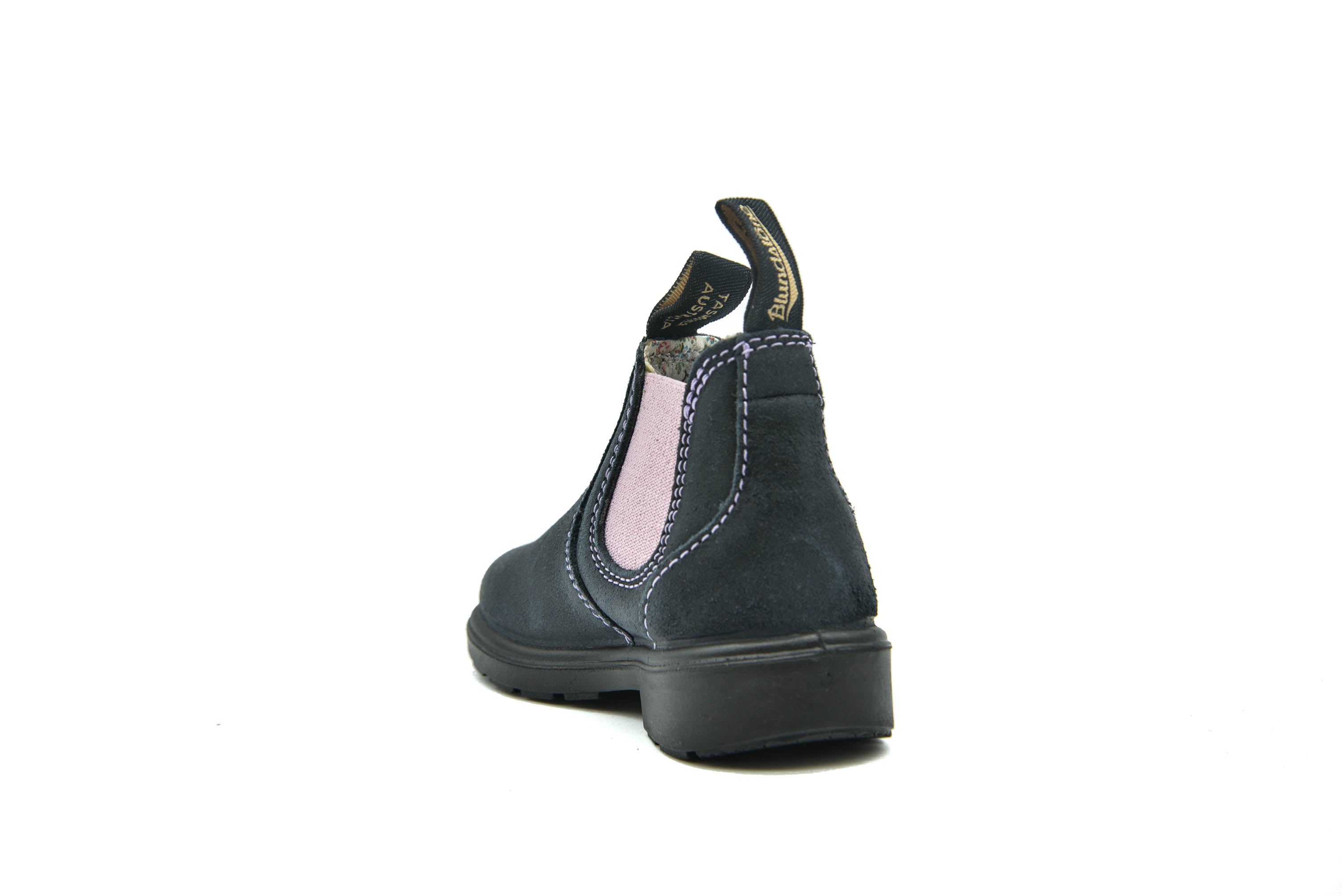 BLUNDSTONE 2195 KIDS BLUNNIES NAVY SUEDE WITH PALE PINK ELASTIC