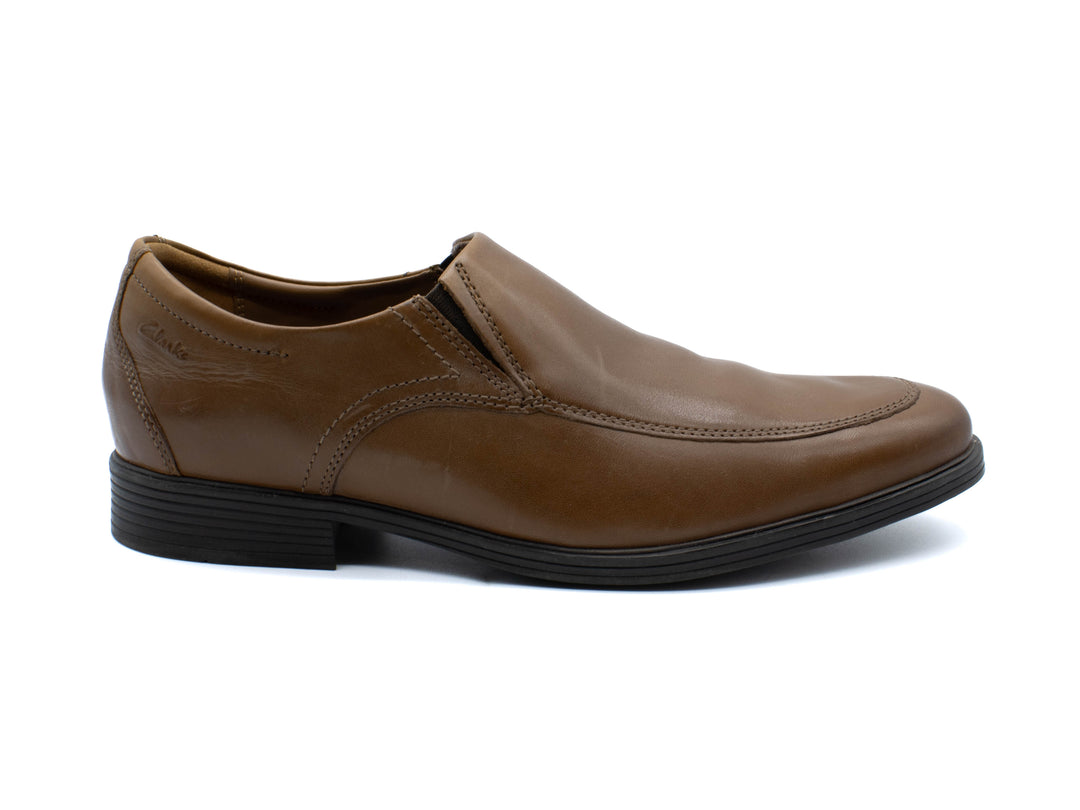 CLARKS WHIDDON STEP DARK TAN LEATHER