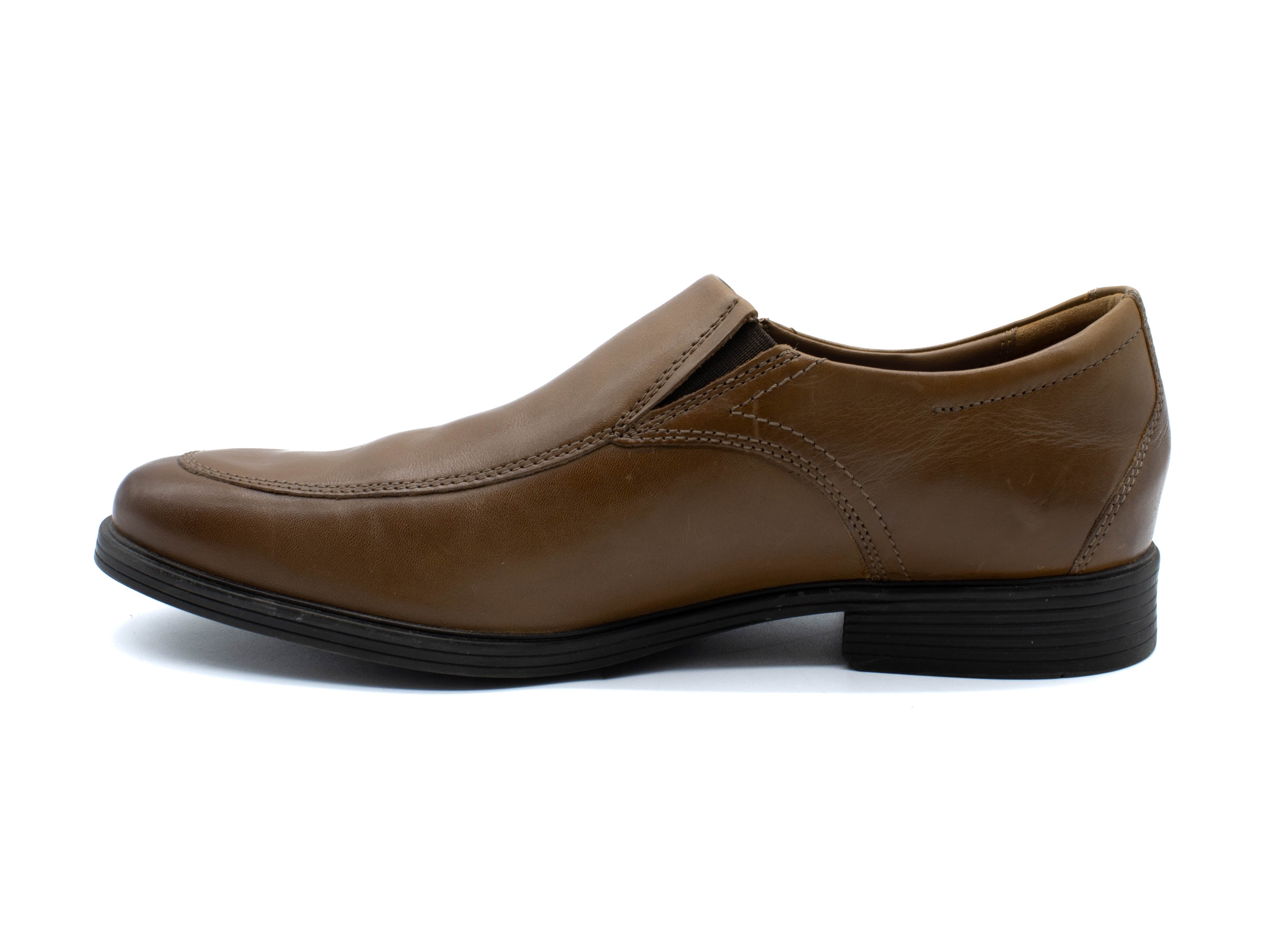 CLARKS WHIDDON STEP DARK TAN LEATHER