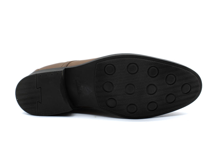 CLARKS WHIDDON STEP DARK TAN LEATHER