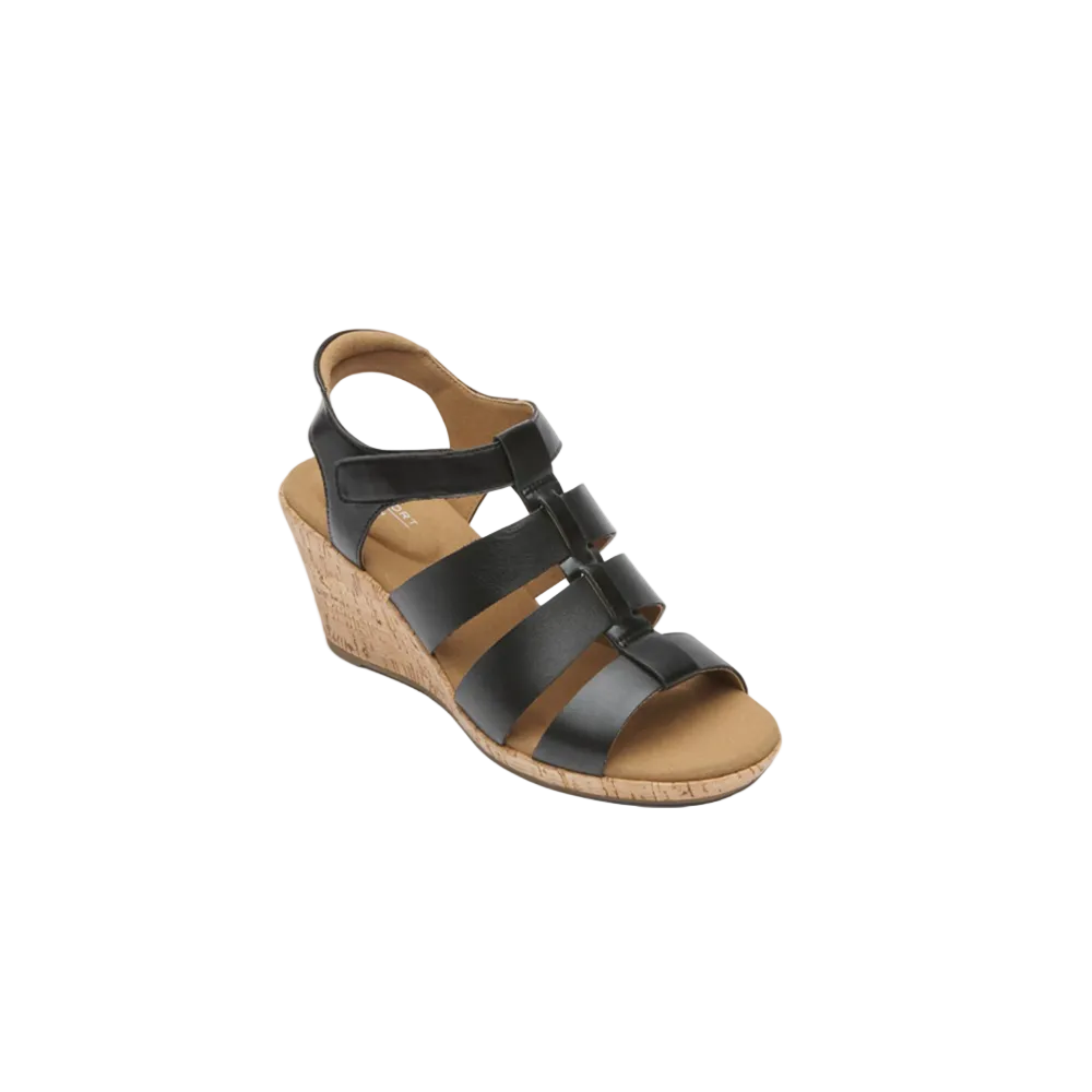 ROCKPORT Briah New Gladiator Black Wide