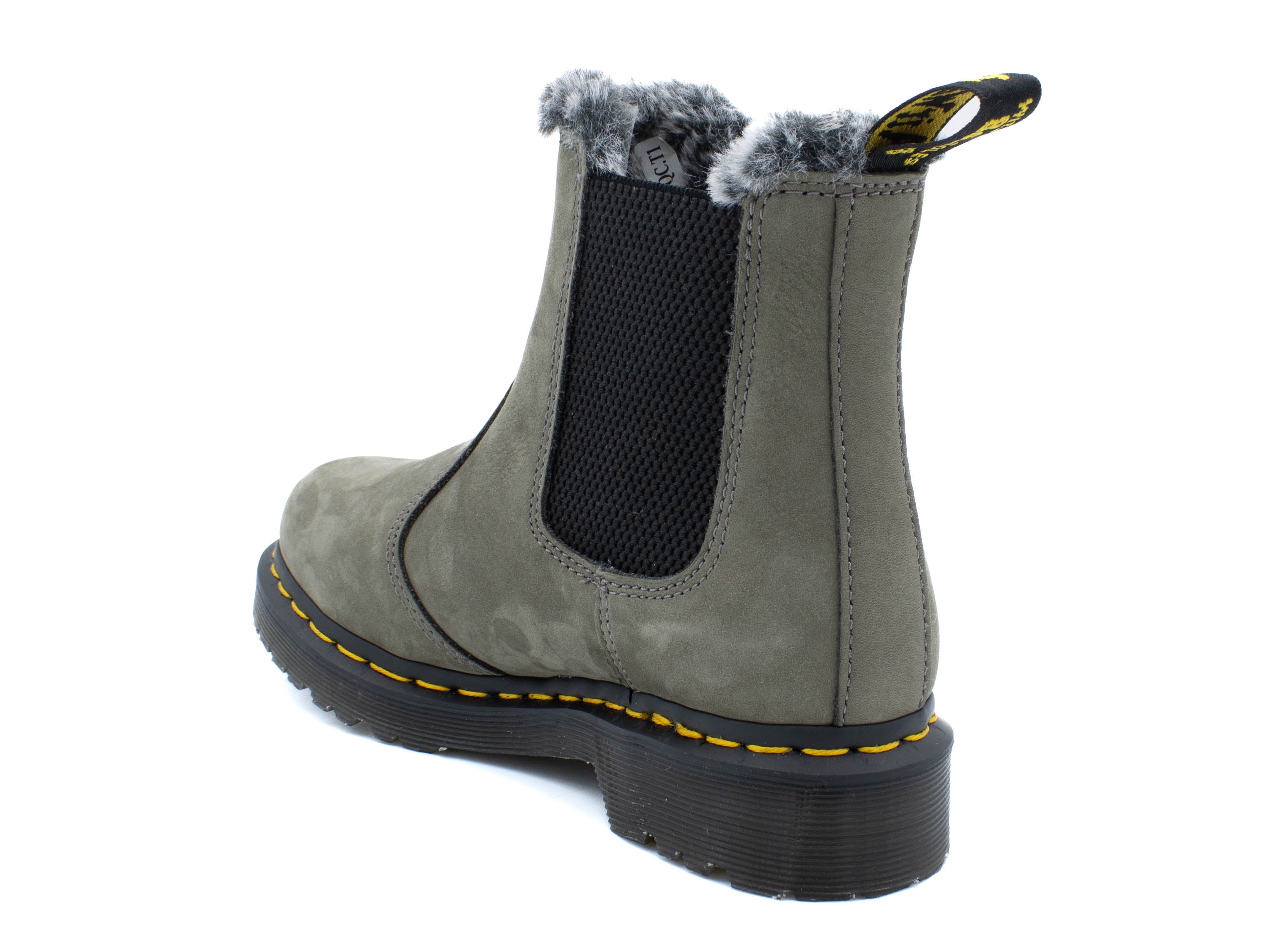 DR. MARTENS 2976 LEONORE FAUX FUR LINED NUBUCK CHELSEA BOOTS