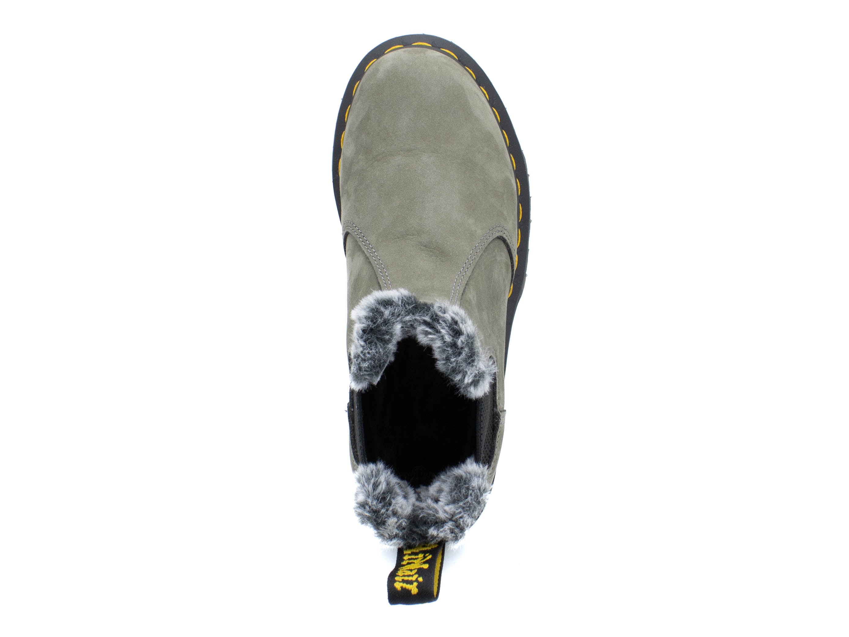 DR. MARTENS 2976 LEONORE FAUX FUR LINED NUBUCK CHELSEA BOOTS