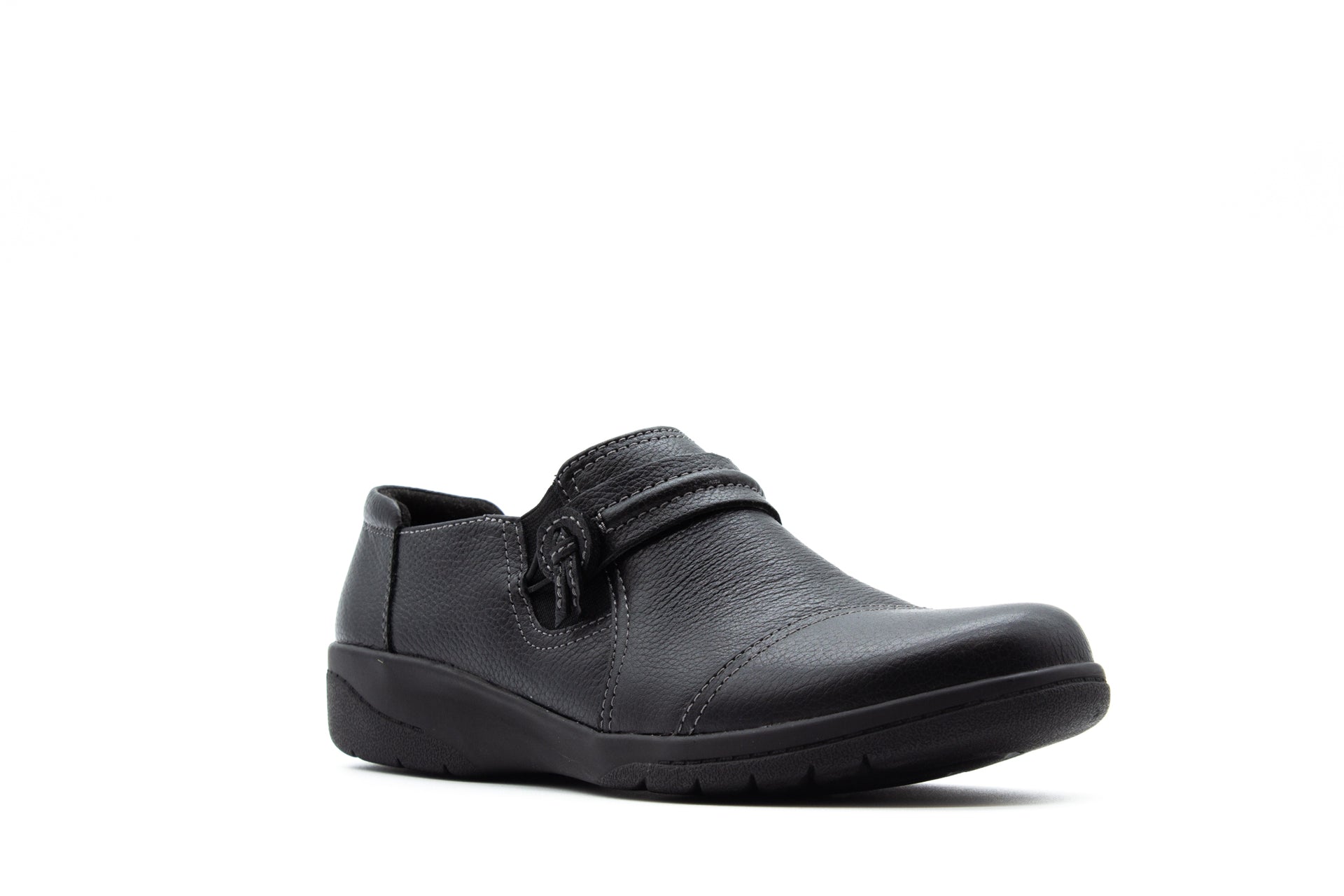 Clarks Cheyn Madi, Mocassino Donna In Pelle Nera Tumbled, Suola Gomma TPR, Plantare Ortholite, Taglia 38 EU - 4